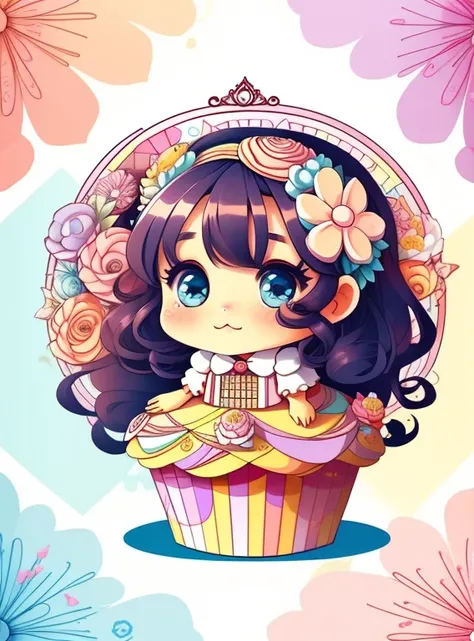 (cute box with cupcakes and flowers) Munchkin, Geometric multidimensional wall portrait, livro de arte, Tchibi,
Yang08k, Beautiful, Colouring,
Obras, of the highest quality, best quality, Arte Oficial, Beautiful and Aesthetic,