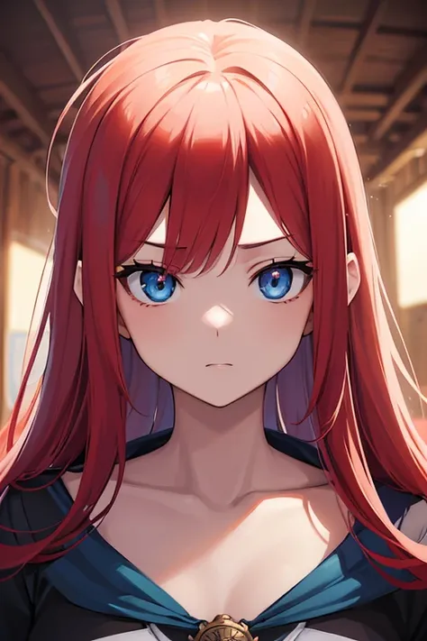 anime, (((portrait of daw))), a woman, (((a red hair))), (((blue eyes))), (((female pirate)), 8k, unreal engine, octane render, by kyun, gamang, Yoon Gon-Ji, g.ho, gosonjak, shuroop, serious, domi, noah, trending on pixiv, fanbox, skeb, masterpiece, smooth...