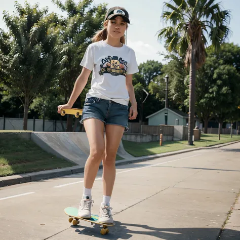 Isabelle from animal crossing skateboarding