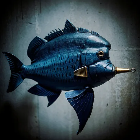 Dark Blue Fish Steampunk