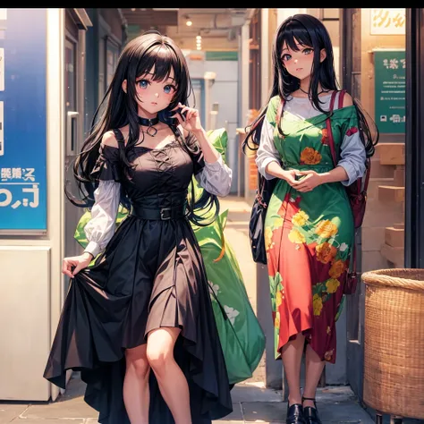 Mulher cabelo longo preto usando roupa curta, Cute anime waifu in a nice dress, Anime Art Wallpaper 8K, Anime Wallaper, estilo anime 4K, Anime Art Wallpaper 4K, Anime Art Wallpaper 4K, Estilo anime bonito, menina anime bonita, Menina anime com cabelo longo...