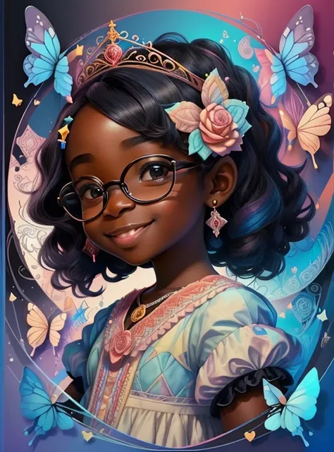 ) ((cute black baby girl smiling with glasses, a princess dress, butterflies and a castle)) - Criador: Walt Disney2023) ), ,, ( Walt Disney acolchoamento ,multidimensional geometric wall PORTRAIT, arte, Chibi,
Yang08k, lindo, Colouring,Rose
Primary works, ...