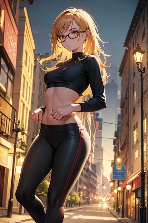 best quality, masterpiece, cinematic lighting, intricate, cinematic detailed realistic background, detailed face, full body, small breasts, realistic, ligne claire, , , 1girl jogging topless, cityscape, night,  looking at viewer, tattoo, model pose,  ringe...