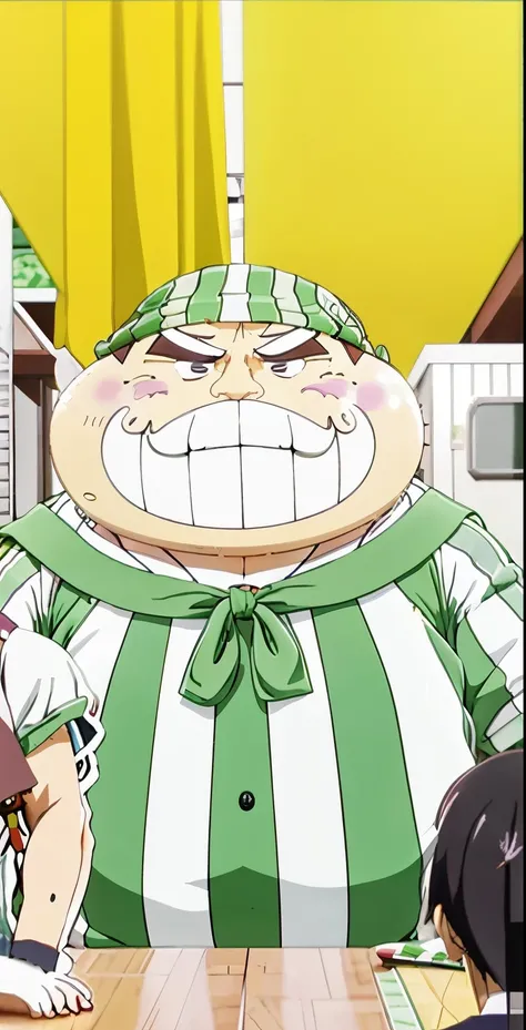 (masterpiece), (Lucky roux from one), pieceanime characters are standing around a table with a man in a green and white striped shirt, blob anime, safebooru anime image, gelbooru anime image, umamusume, in the anime film, shuushuu anime image, mamoru hosod...