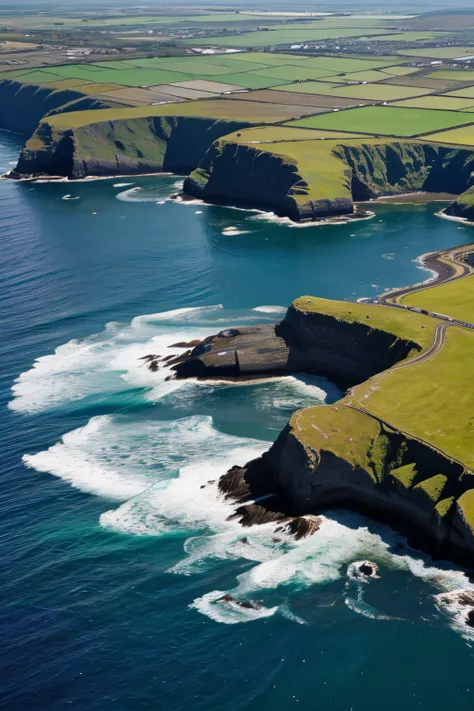 Beautiful landscape of Ireland, high resolution, stunning photography, in  use of dodging and burning to edit a landscape image