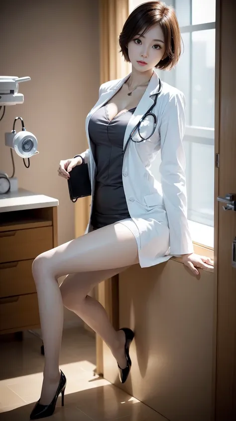 photorealistic beautiful doctor、stunningly beautiful、doctors white coat, doctor fashion、(top-quality、8k、32k、​masterpiece、nffsw:1...