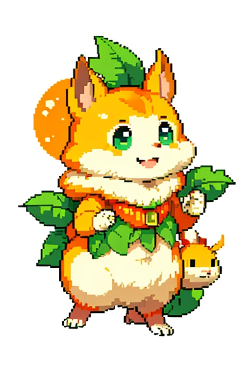 pix， pixelart， 1 hamster，1 orange， ssmile，The background  random