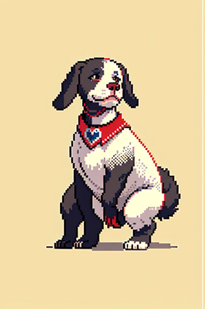 (Masterpiece, Best Quality, Best Quality), Pixel, Pixel Art, Cute Puppies, Dachshund, 1 Dog, Full Body, Plain Background, Single Pet