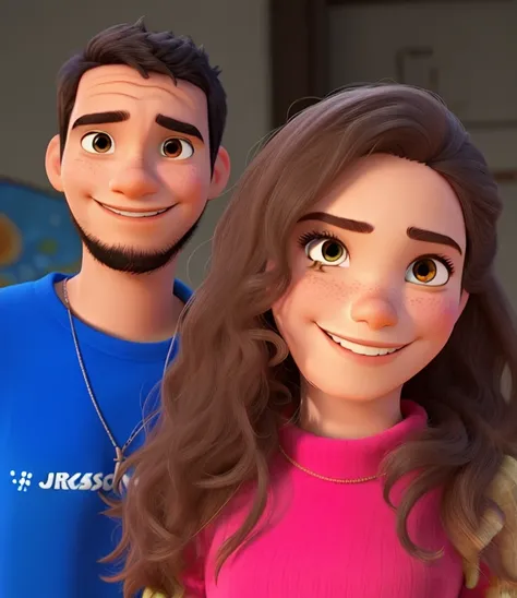 dois jovens estilo pixar