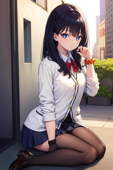 Tang Tian Lifang, rikka takarada, Black hair, Blue eyes, Long hair, orange scrunchie, Scrunchie, Wrist scrunchie
Blake Black Footwear, Black skirt, Bow, bowtie, buttoning, Cardigan, Collared shirt, Long sleeves, micro skirt, Pleated skirt, Red bow, red bow...