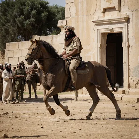 A big 1000bc Arab military on lions