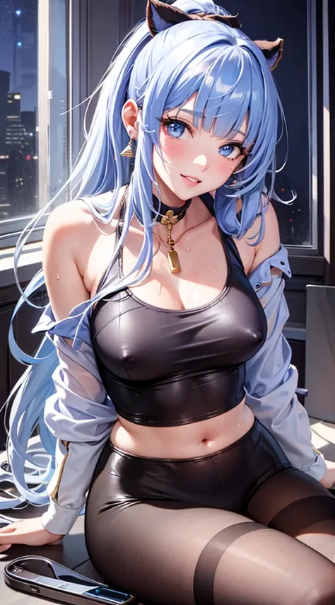 Character Details:, - Gender: 1 Girl. - Style: Anime, - Body Type: Attractive body, slim body, nice legs, slim tights, nice arms, nice shoulders. - Breast: ((Small Breast:1,5)), Cleavage, ((Nipple Peek:1.5)). - Facial Features: Beautiful, Gorgeous, Teenage...