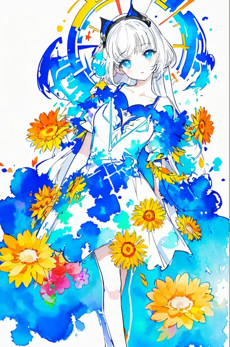 (extremely bright:1.1), white background, [1girl:7], (head tilt:1.2), ([sketch|watercolor (medium)]:1.15), (inkblot:1.1), (pale:1.2), chaotic abstract background, vector trace, gradient blending, vibrant colors, superb, extremely detailed, intricate, (extr...