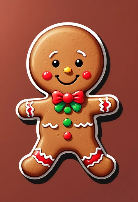 One sticker, Gingerbread man,  backgound