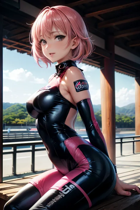 Latex, ((Anatomically correct hand:1.5)), Anime, Sexy, ((Metal Costume:1.5)), ((In Kyoto Animation Style:1.5)), super precision, ​masterpiece, very extremely beautiful, Princess Face, ((1人の女性)), ((Solo:1.5)), ((Pink hair:1.5)), ((BobKat 1.5)), BREAK, ((Bla...