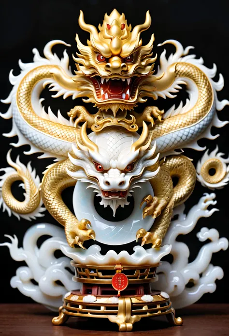 dragon scale，faucet，Chinese totem dragon，scale，china idol，Ancient divine beasts，White jade moiré，A symbol of imperial power，golden dragon seal