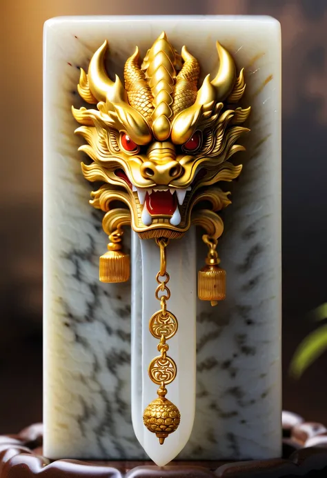 dragon scale，faucet，Chinese totem dragon，scale，china idol，Ancient divine beasts，White jade square seal，A symbol of imperial power，golden dragon seal