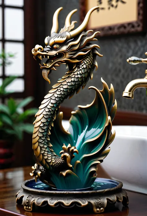 dragon scale，faucet，Chinese totem dragon，scale，china idol，Ancient divine beasts