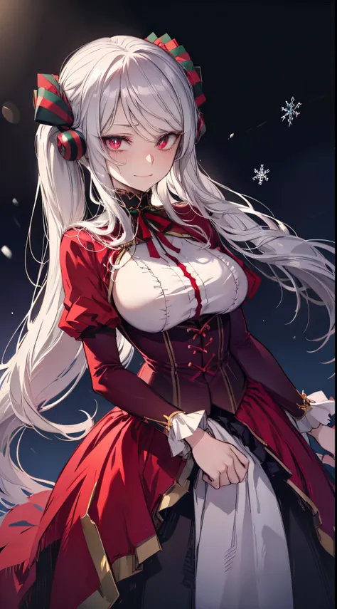 (masterpiece, best quality) woman, (large breasts), solo, shalltear from "overlord", red eyes, long hair, happy, smiling, (slim ...