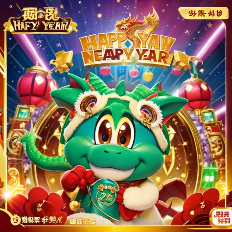 Dragon New Years card、cute new year&#39;s card