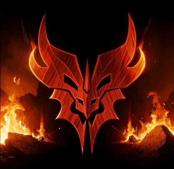 Fire background, make it 3d,metal logo