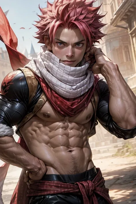 (best quality,4k,8k,highres,masterpiece:1.2),ultra-detailed,(realistic,photorealistic,photo-realistic:1.37),boy,translucent tongue,well-developed chest muscles,large bag,white cotton socks,half-reclining,CG style,tight underwear,Natsu Dragneel,medium:3.0,d...