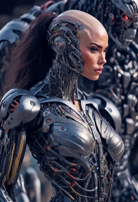 (beautiful borg queen:1.25), (1 girl), (metallic muscle armor:1.5), (no hair), (bald head covered in cables:1.5), (robotic mechanical physique:1.5), (super muscular cyborg:1.5), (covered in cables and mechanical muscles:1.5), (android muscular anatomy:1.5)...