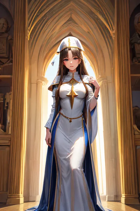 ((best quality)), ((masterpiece)), (detailed), perfect face,Priestess,medieval