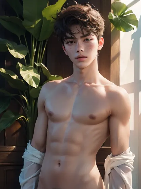 (cute boy:1.1,Full-length posing :1.1,Photorealistic:1.37), (Best Quality,4k,8K,hight resolution,Masterpiece:1.2), Ultra-detailed, Realistic:1.37, Professional, Vivid colors, bokeh, sharp-focus, physical based rendering, Young, Slim, Slender, definition of...