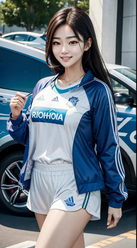 Cho Yi-hyun, totally identical, intrinsic details, totally realistic, sweet smile, wearing sportswear