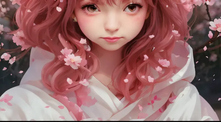 Use the same image and create fill above the head by placing a princess crown made of sakura flowers.