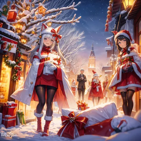 Christmas  approaching, The streets and alleys of the city are filled with a strong festive atmosphere。Bustling shopping malls filled with all kinds of Christmas merchandise, flashing colored lights, Singing soaring。and as night falls, snowflakes falling, ...