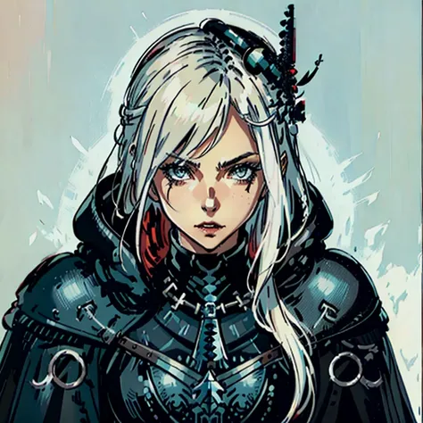 female blonde white skin, model look alike, assassin, black clothes, rpg character, medieval fantasy, close up portrait, sexy female