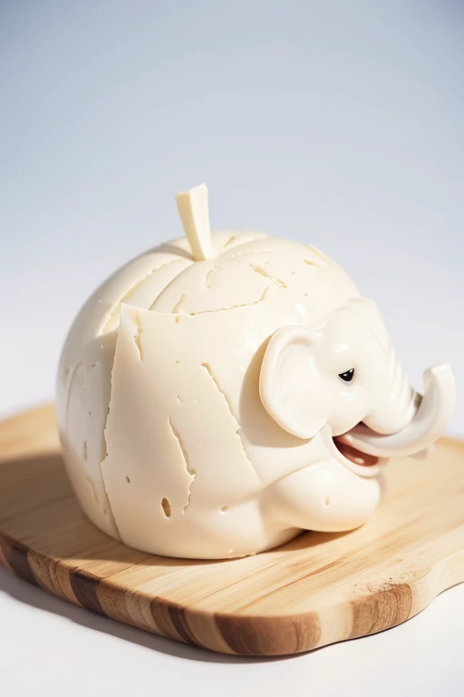 white cheese in the shape of an elephant