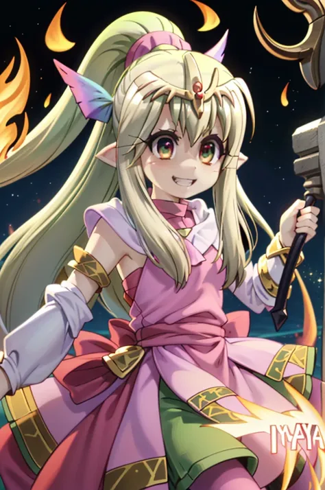 illustration, 1girl, ((((tiki (fire emblem) )))), ((((illyasviel von einzbern)))), (((manakete))), (((fusion))), (((agglutinatio...