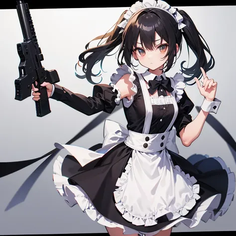 Maid Girl，Have a gun，