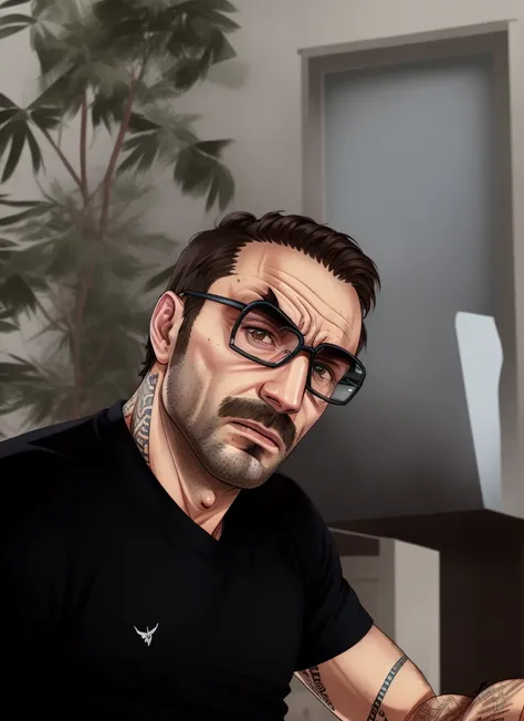 um retrato estilo gtav, leaving facial features younger, fundo praiana, retirar barba, younger features