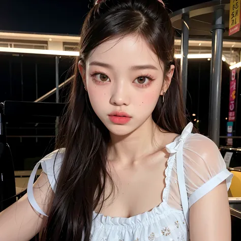 there a woman with long hair and a white top, blackpink jennie, retrato de jossi de blackpink, maquillaje popular de corea del s...