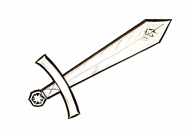 a drawing of a sword with a long blade on a white background, espadas desenhadas, design de espada, Basic steel sword, Espada medieval, espada grande, espada, espada grande, espada longa, Atividade com luta em espadas, espada de coldre, Espada Ligtt, Espad...