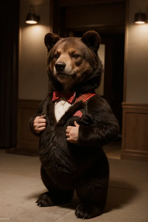 Kuma from Tekken is recognized for his [bear-like appearance] and [red bowtie], standing out as a unique and memorable character within the game.