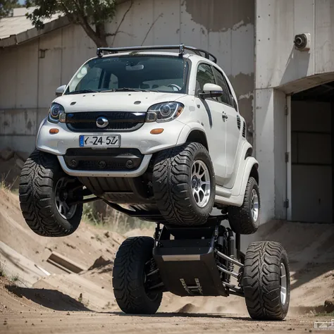 Lifted smart car with offroad tires