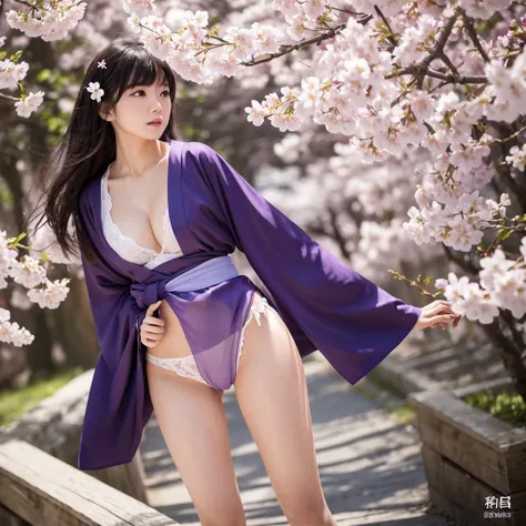 (Purple kimono)、(top-quality,​masterpiece:1.3,超A high resolution,),(ultra-detailliert,Caustics),(Photorealsitic:1.4,RAW shooting,)Ultra-realistic capture,A highly detailed,high-definition16Kfor human skin、 Natural Skin Texture、、The skin looks healthy with ...