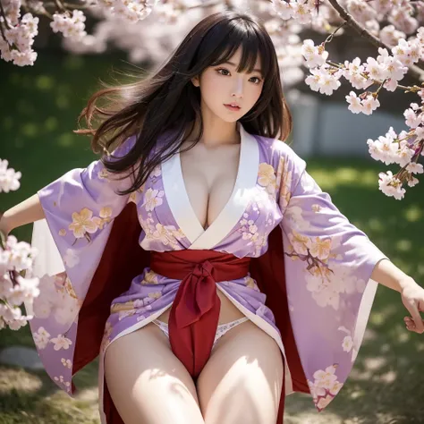 (Purple kimono)、(top-quality,​masterpiece:1.3,超A high resolution,),(ultra-detailliert,Caustics),(Photorealsitic:1.4,RAW shooting,)Ultra-realistic capture,A highly detailed,high-definition16Kfor human skin、 Natural Skin Texture、、The skin looks healthy with ...