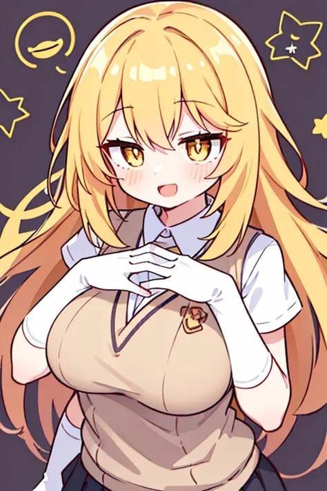 misaki shokuhou, misaki shokuhou, blonde hair, hair between eye, long hair, (symbol-shaped pupils:1.5), (yellow eyes:1.5), break...