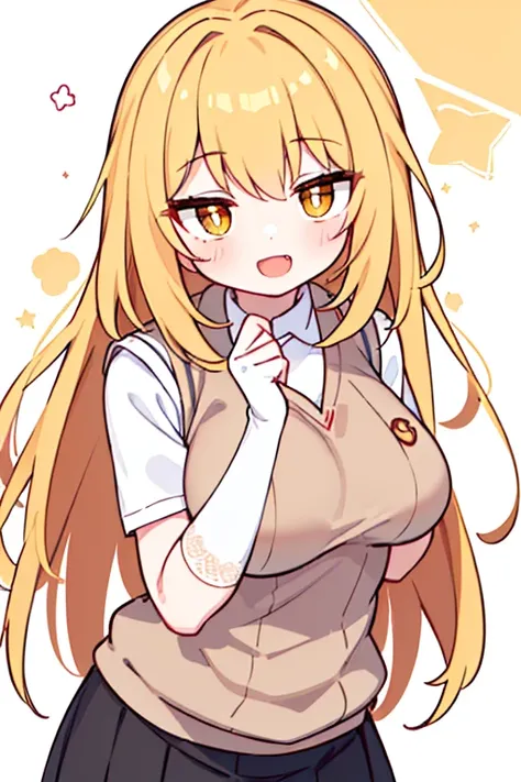 misaki shokuhou, misaki shokuhou, blonde hair, hair between eye, long hair, (symbol-shaped pupils:1.5), (yellow eyes:1.5), break...