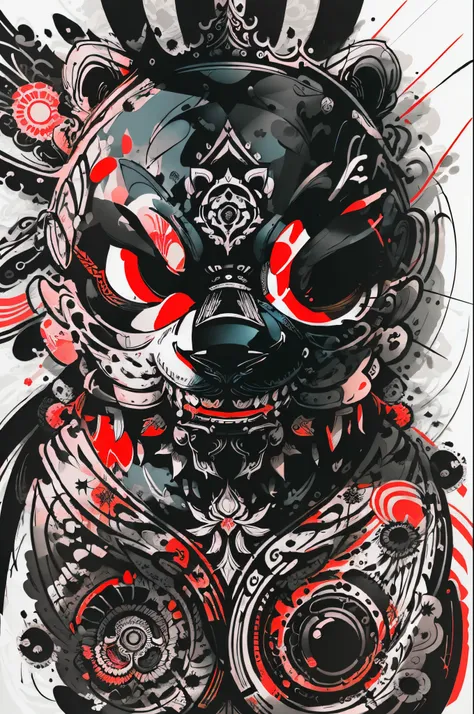 best quality,high-res,ultra-detailed,vector,shirt design,t-shirt,panda head,contrast colors,vibrant,graphic style,black and white,pencil sketch,modern,abstract,line art,fine linework,intricate patterns,detailed shading,stylized,eye-catching design,playful,...