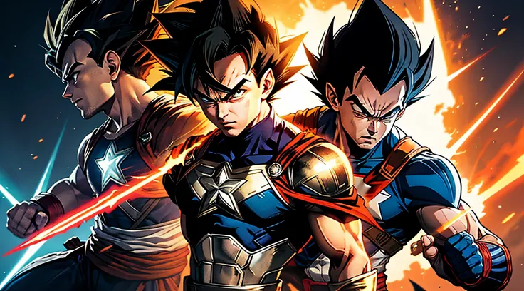 change my clothes and background, add swords make me a superheroes like goku, vegeta, captain america.