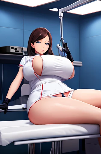 hospital, latex nurse suit,nurses,busty,elbow gloves,labcoat,darkhair woman, blue eyes , gigantic boobs ,medical instruments,asian nurse,two nurses,speculum,examination room,oversize boobs, ,big ass ,strap on, lay on table ,legs spreaded,giving birth,gyno ...