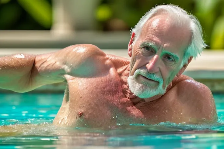 John Glover, An elder with a long beard and white hair, with a serene face wrinkles, looking producing, body older weak, skinny bones hairy, body naked, his shirt was open to reveal his stomach wrinkles older hairy weak and chest, arms legs neck hands feet...