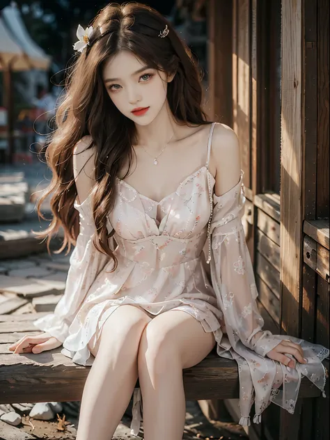 Sweet girl dress2,dress,fashi-girl, red lips, mature female, makeup, Big eyes, Pretty eyes, ((full body)), ((Random shooting angles)), (best quality, masterpiece:1.2), ultra-detailed, (realistic:1.37), beautiful, youthful, glamorous model with (detailed ey...